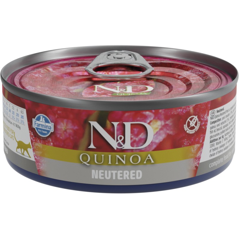 ND CAT QUINOA CERDO NEUTERED 80GR